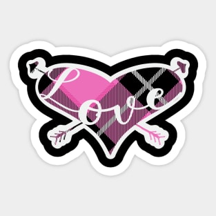 Flannel Love Pink Sticker